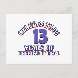 Postal Divertidos diseños de 13 años