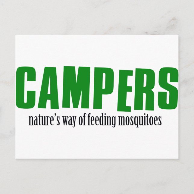 Postal Divertidos diseños de camping (Anverso)