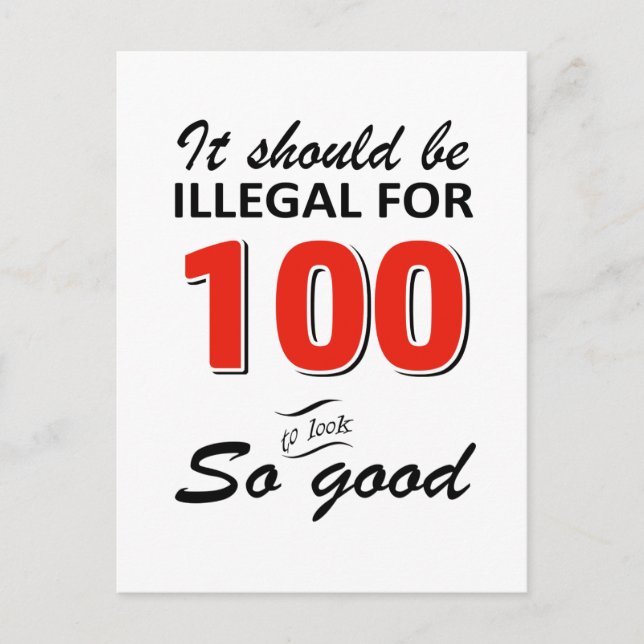 Postal Divertidos diseños de cumpleaños centenarios (Anverso)