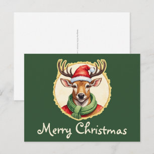 Postal Divertidos Favoritos Navideños de Animales - Cierv