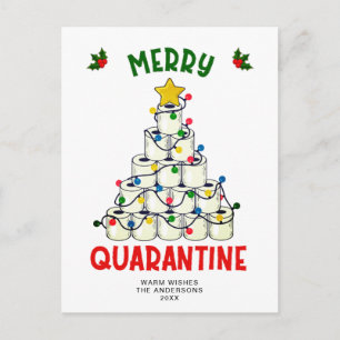 Postal Divertidos Navidades de Cuarentena de Merry saluda