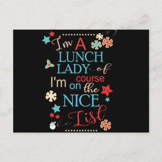 Postal Divertidos Navidades Lunch Lady Gift Soy una dama