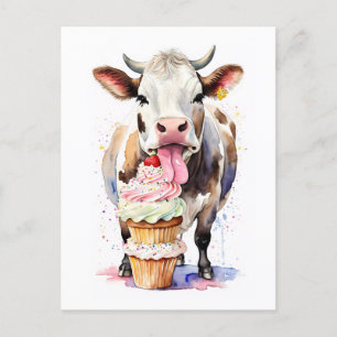 Postal Divertidos pasteles De Vacas Para Los Amantes De V