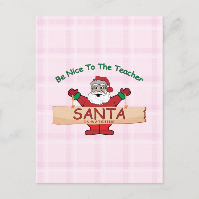 Postal Divertidos profesores Navidades - Santa está obser (Anverso)
