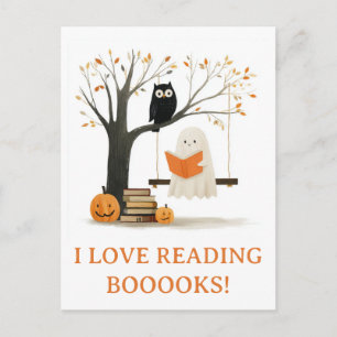 Postal Divertidos y Lindos Libros de Otoño Halloween Fant