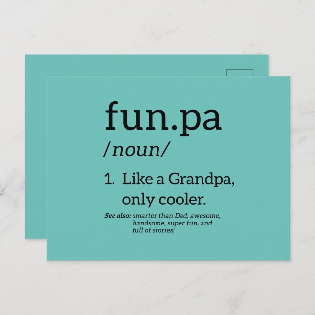 Postal Divertirse Como Un Abuelo Solo Que Más Cool (Anverso / Reverso)