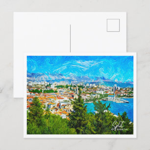 Postal Dividir Croacia Hermoso paisaje de pintura al petr