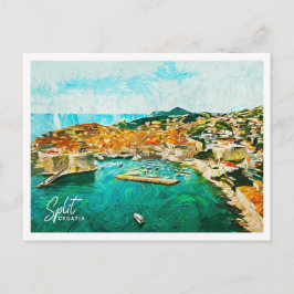 Postal Dividir Croacia Hermoso paisaje de pintura al petr
