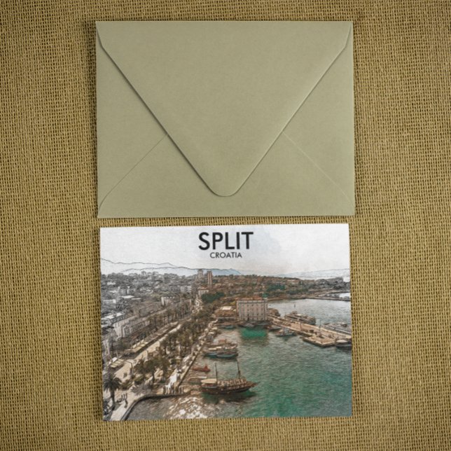 Postal Dividir vista costera de Croacia (split croatia coastal view postcard)