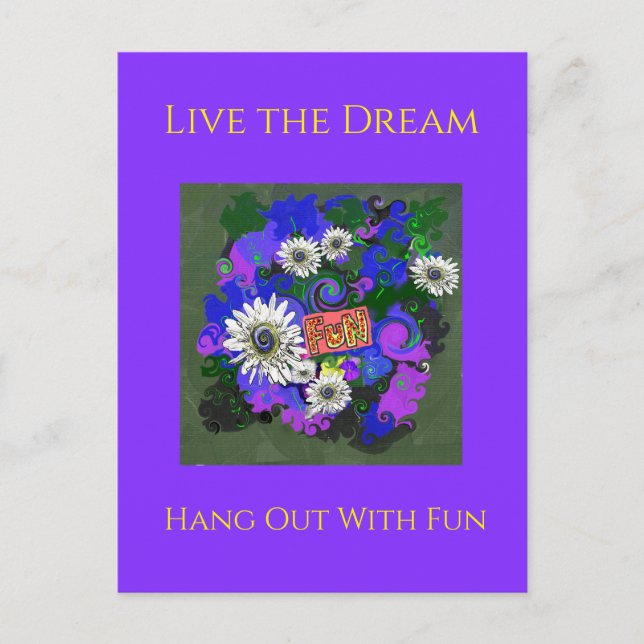 Postal Diviértete Colorido Colorido Fresco Feliz (Anverso)