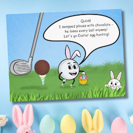 Postal Diviértete en Pascua con una pelota de golf Humor