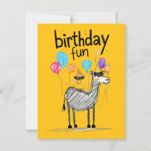 Postal Diviértete en tu cumpleaños con caballo lindo y gl