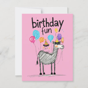 Postal Diviértete en tu cumpleaños con un caballo lindo y
