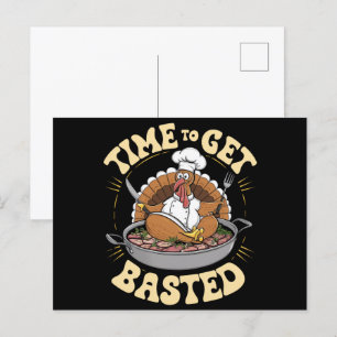 Postal Diviértete Para Adobar Pavo Lindo Día de Acción de