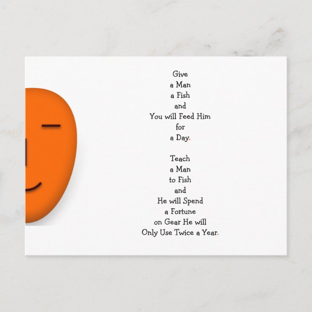 Postal Diviértete Regala un Pez a un Hombre en la Vida Re (Anverso)