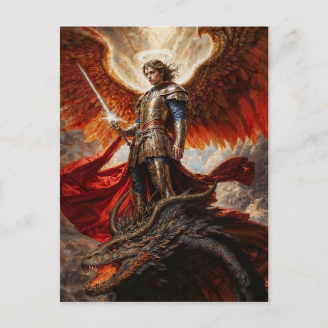 Postal Divine Warrior Archangel Michael (Anverso)