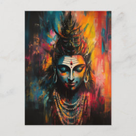 Postal Divino Señor Shiva Estallido de Color Arcoíris Abs