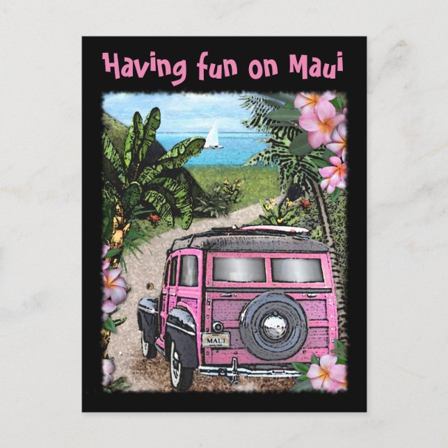 Postal Divirtiéndose con Maui (Anverso)