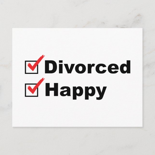 Postal Divorciado Y Feliz (Anverso)