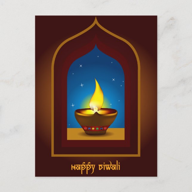 Postal Diwali feliz (Anverso)
