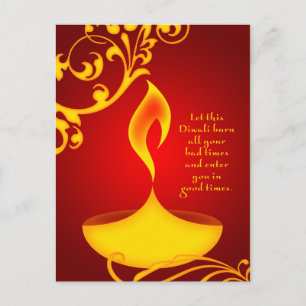 Postal diwali saluda elegante luz cita inspiradora