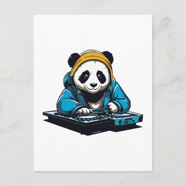 Postal DJ Kawaii Panda (Anverso)