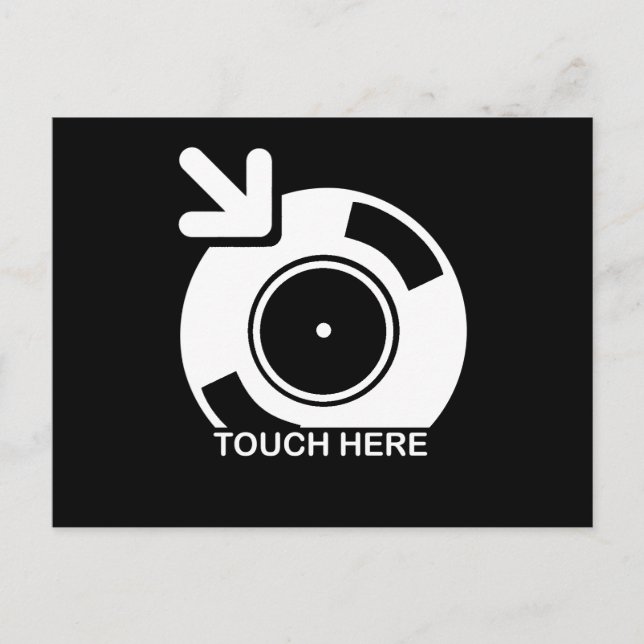 Postal DJ Touch Aquí (Anverso)