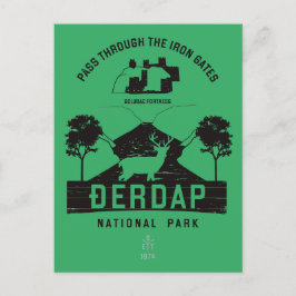 Postal Djerdap Parque nacional Gates de hierro Diseño neg