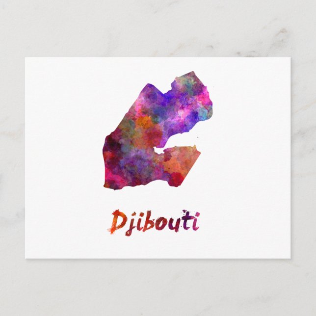 Postal Djibouti in watercolor (Anverso)
