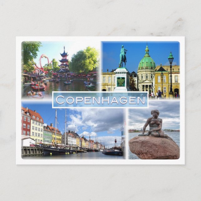 Postal DK Copenhague - Jardín Tivoli - Condado de Amalien (Anverso)