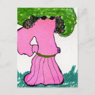 Postal "Do the Veggie Stroll Dance" Abstract Postcard
