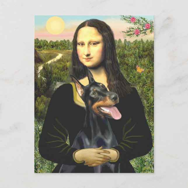 Postal Doberman 1 - Mona Lisa (Anverso)