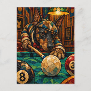 Postal Doberman Pinscher, mosaico geométrico