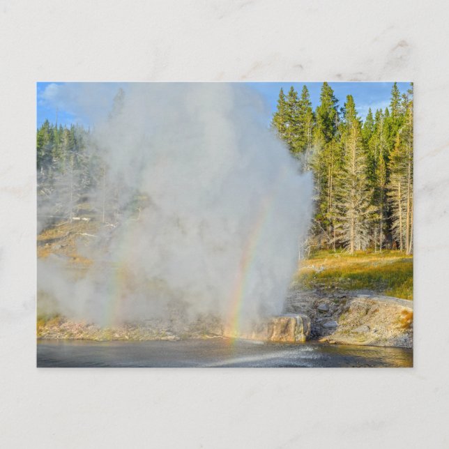 Postal Doble arco iris en el río Geyser, Yellowstone (Anverso)