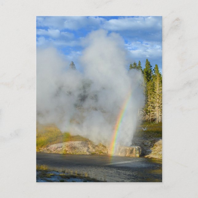 Postal Doble arco iris en el río Geyser, Yellowstone (Anverso)