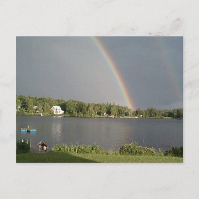 Postal Doble arcoiris sobre la valla de Coles Pond VT 20  (Anverso)