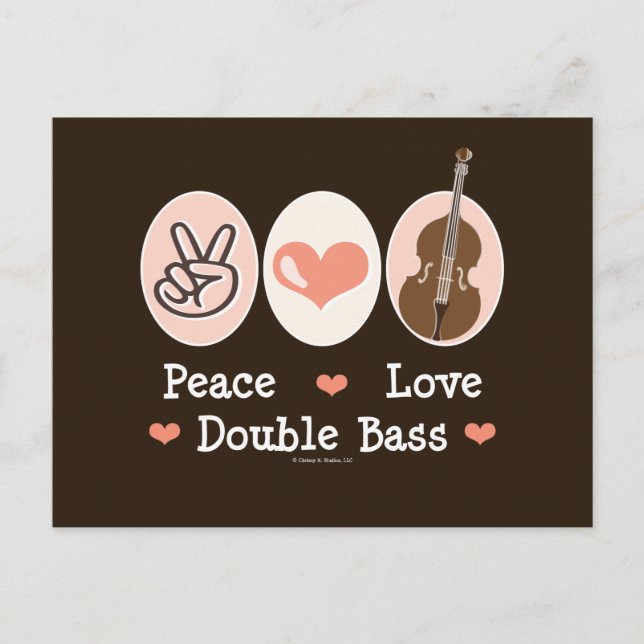 Postal doble Bass de Peace Love (Anverso)