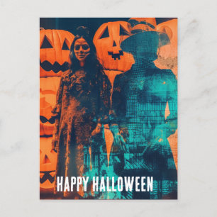 Postal Doble exposición de Halloween retro