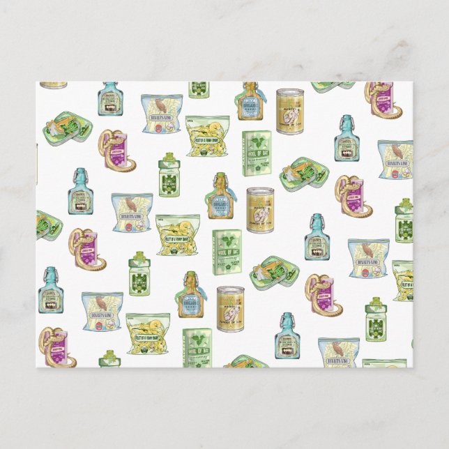 Postal Doble patrón de poción de bruja (Anverso)