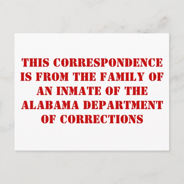 Postal DoC de la familia Alabama (Anverso)
