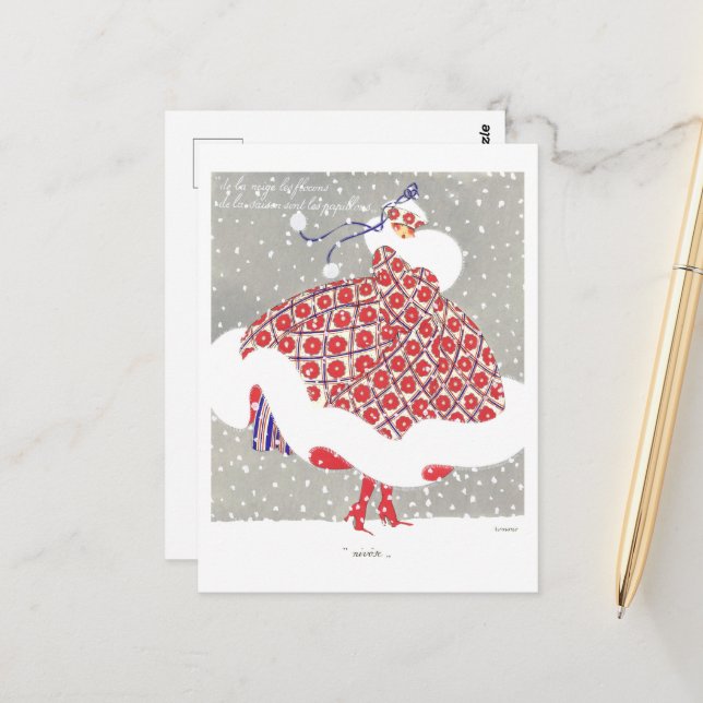 Postal Doce meses del año: Nivose (Anverso/Reverso In Situ)