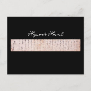 Postal Documento escrito por Miyamoto Musashi, alrededor
