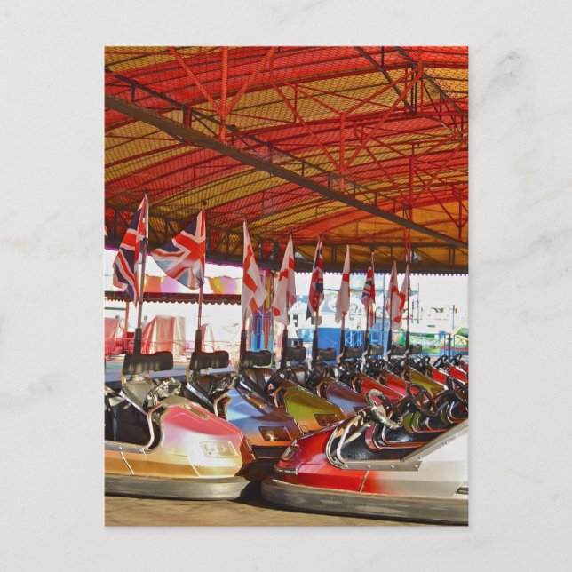 Postal Dodgem Cars Funfair Ride Post Card Card (Anverso)