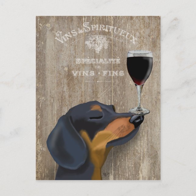 Postal Dog Au Vin Dachshund (Anverso)