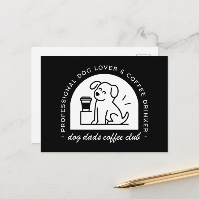 Postal Dog dad club funny coffee lovers (Anverso/Reverso In Situ)