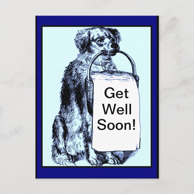 Postal Dog Get Well Card (Anverso)