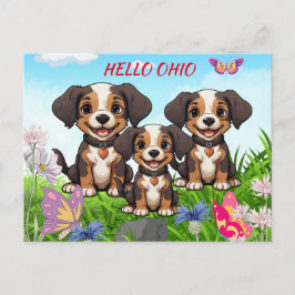 Postal Dog Groomer Happy Puppies Postcard
