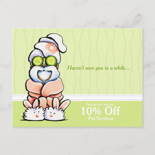 Postal Dog Groomer Spa Shih Tzu Cucumber Coupon Mailer (Anverso)