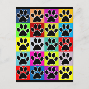 Postal dog paw coloured