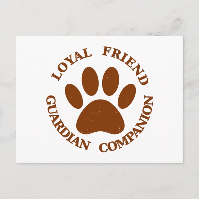Postal Dog Paw Loyal Friend (Anverso)